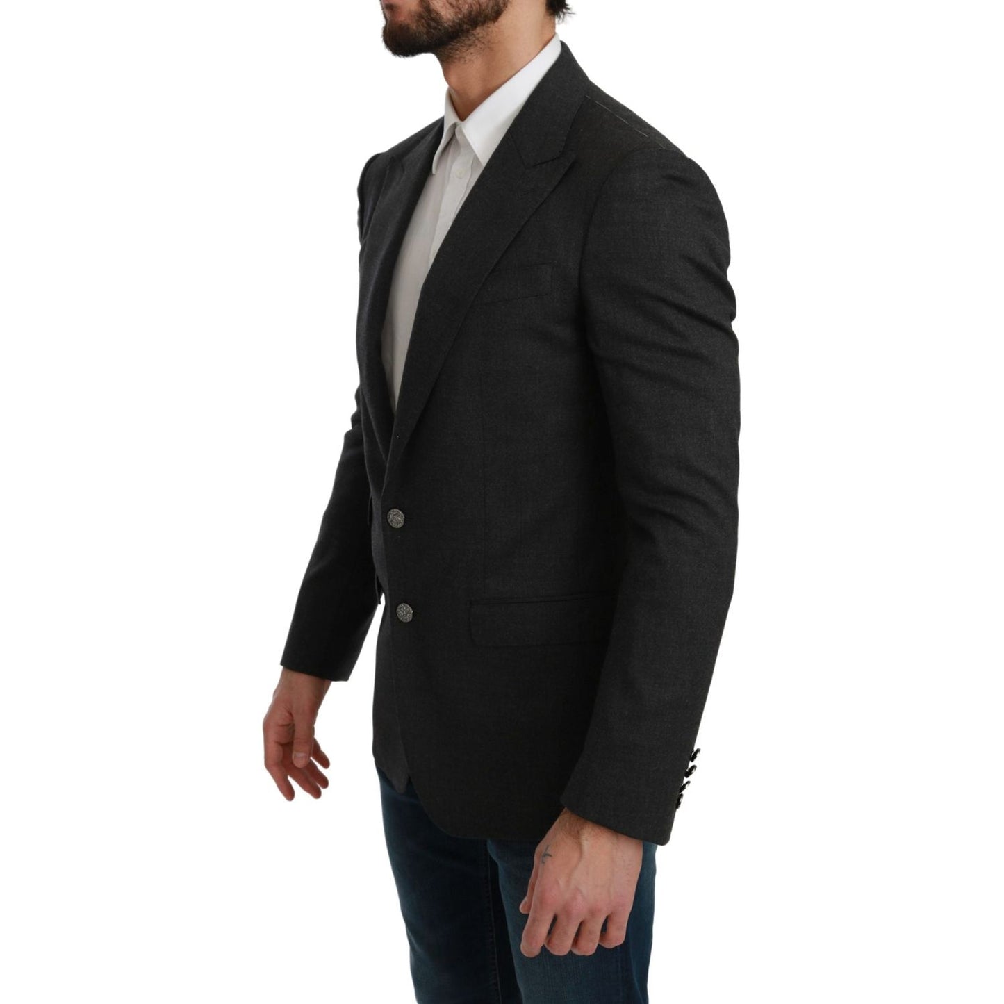 Elegant Gray Slim Fit Formal Blazer