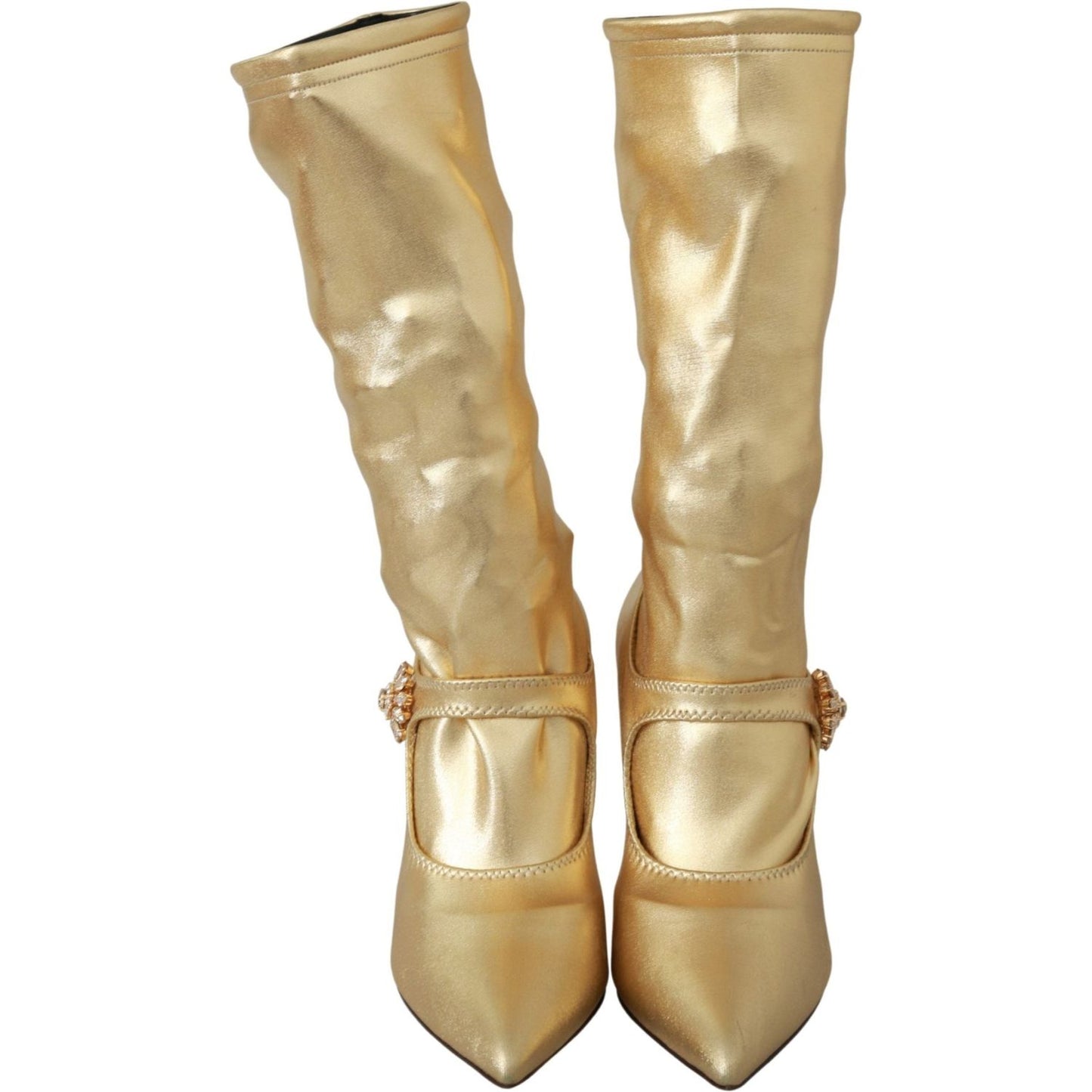 Elegant Gold Crystal Booties