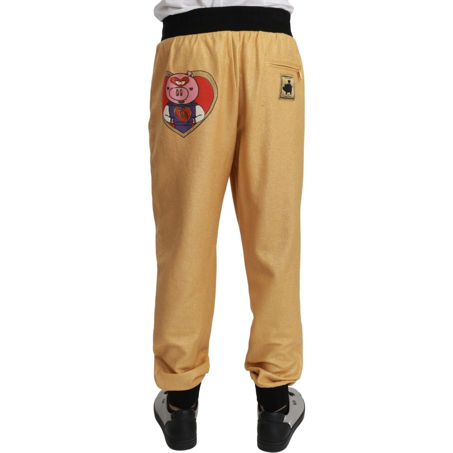 Dolce & Gabbana Gold Year Of The Pig Cotton Mens Pants