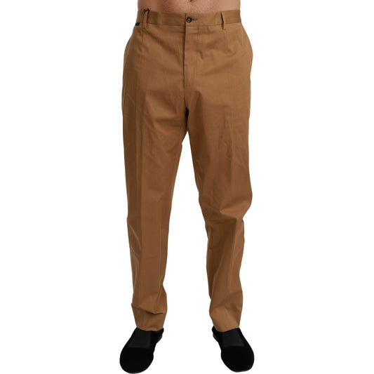 Elegant Slim Fit Brown Casual Pants