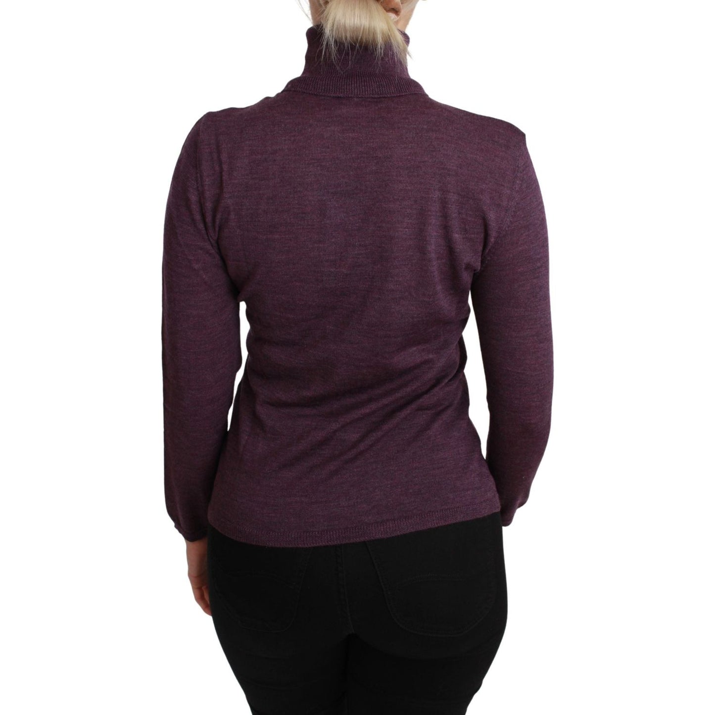 BYBLOS Elegant Turtleneck Wool Sweater in Purple BYBLOS