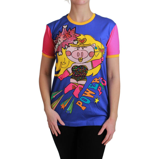 Chic Crewneck Cotton Tee with Supergirl Motive