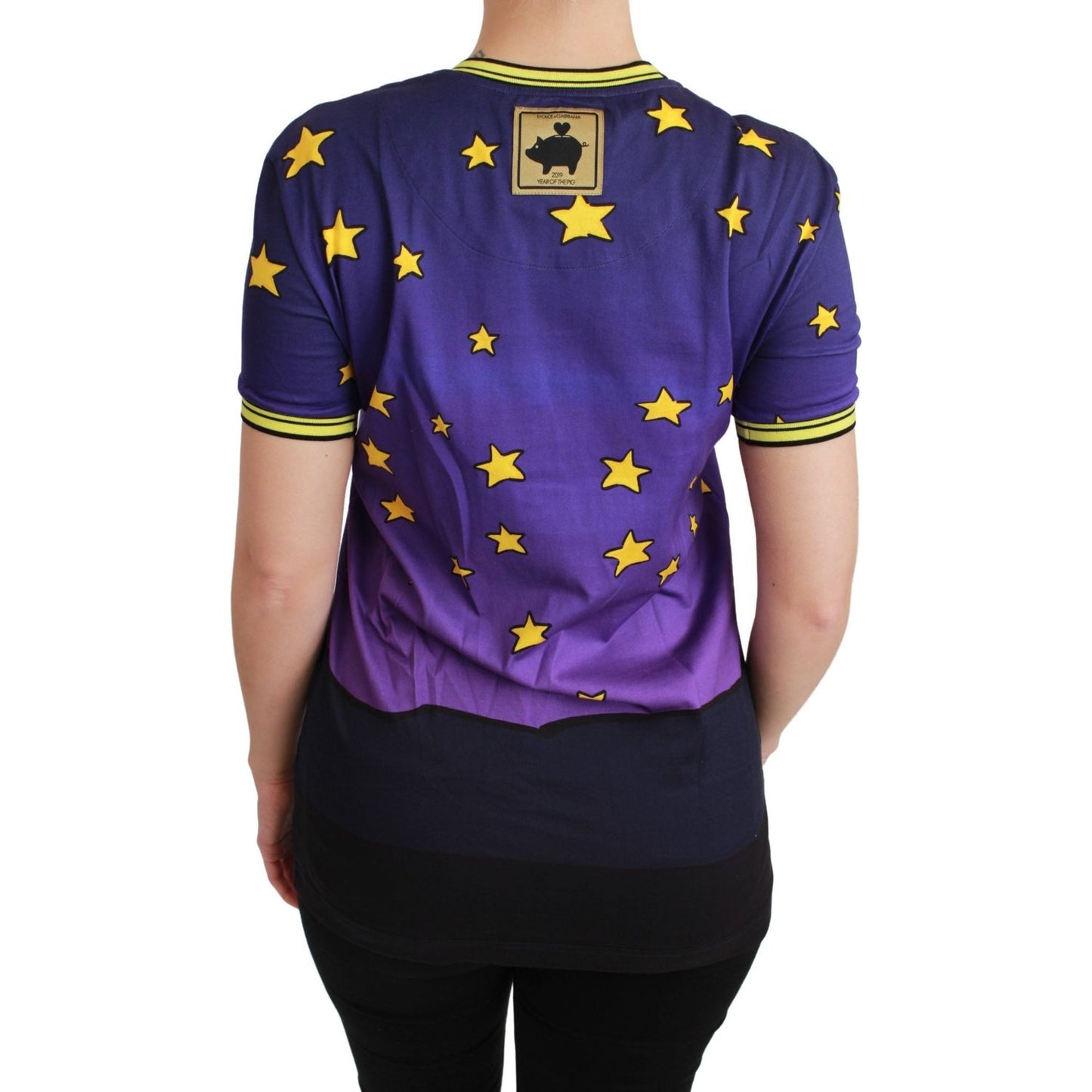 Elegant Crewneck Motive Tee in Purple