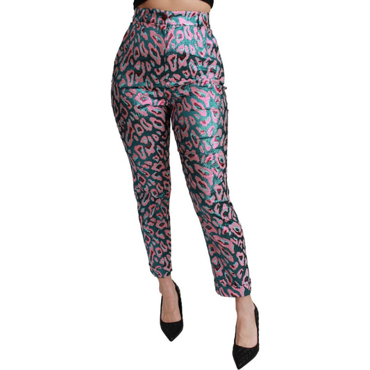 Elegant High Waist Cropped Silk Blend Pants