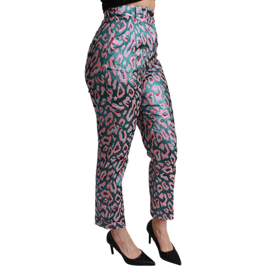 Elegant High Waist Cropped Silk Blend Pants