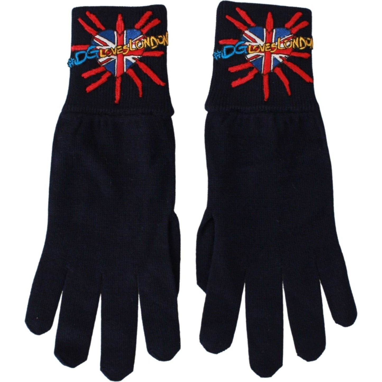 Blue Virgin Wool Unisex Gloves