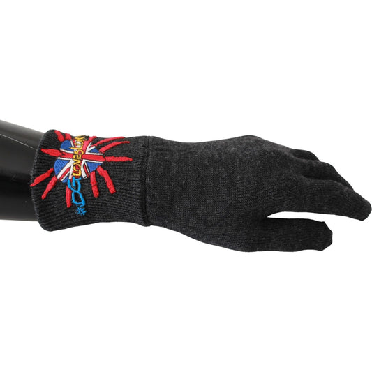 Gray Virgin Wool Unisex Gloves