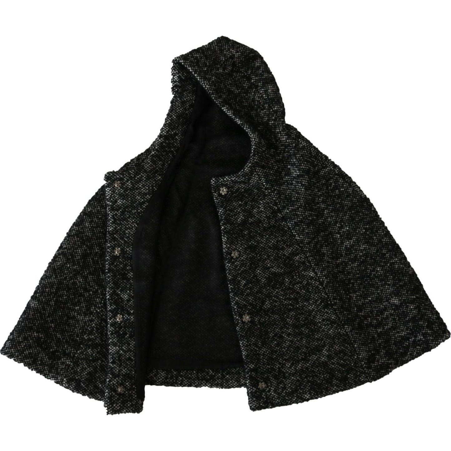 Elegant Gray Wool Hooded Scarf by Iconic Italian Label