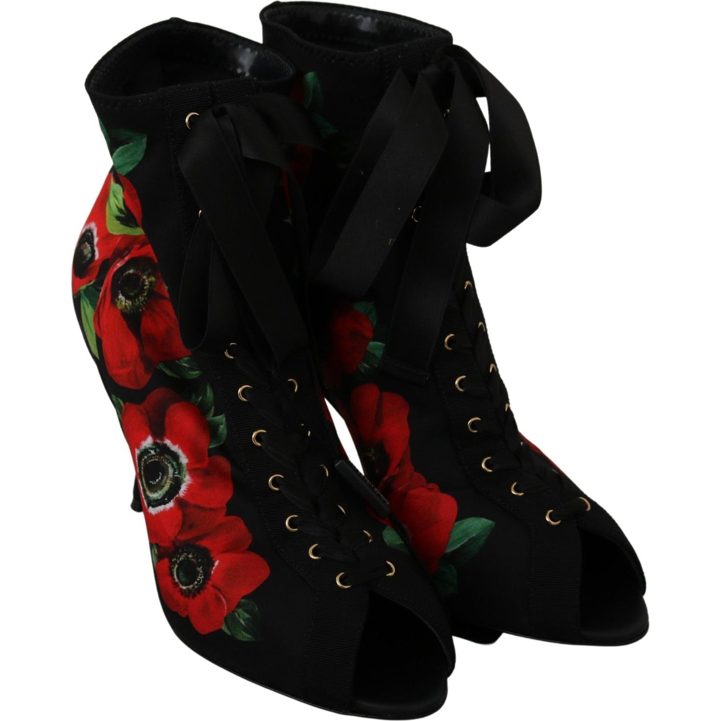 Elegant Floral Heel Booties