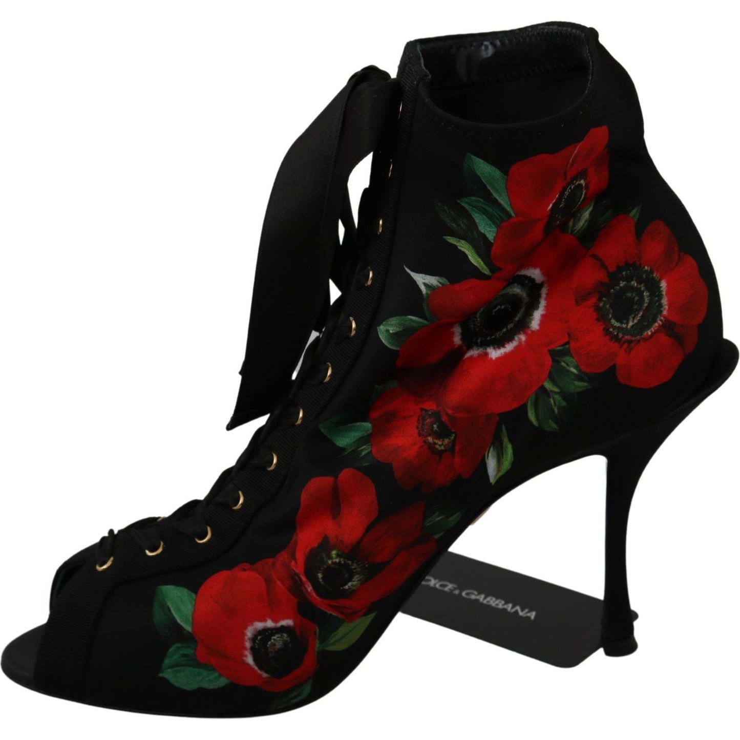 Elegant Floral Heel Booties