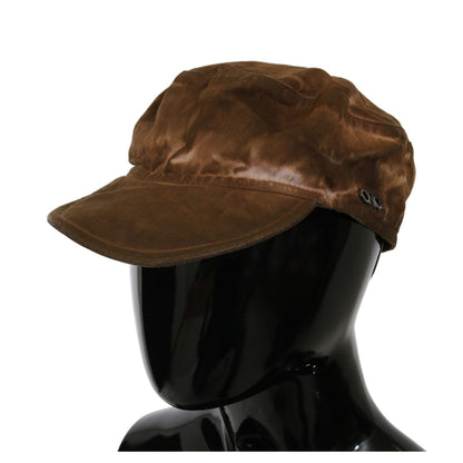 Costume National Brown Newsboy Beret Cabbie Fedora Hat