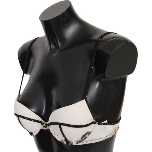 Elegant White Push-Up Bra With Logo Details