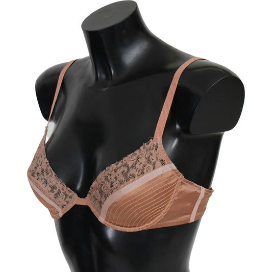 Elegant Nude Lace Push-Up Bra