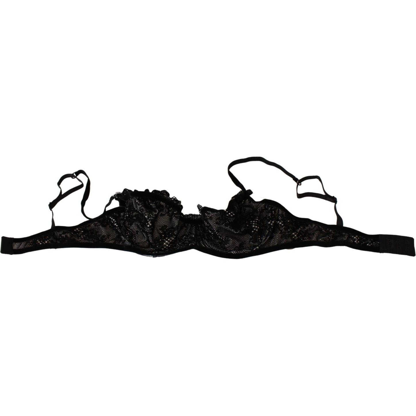 Sleek Black Mesh Balconcino Bra