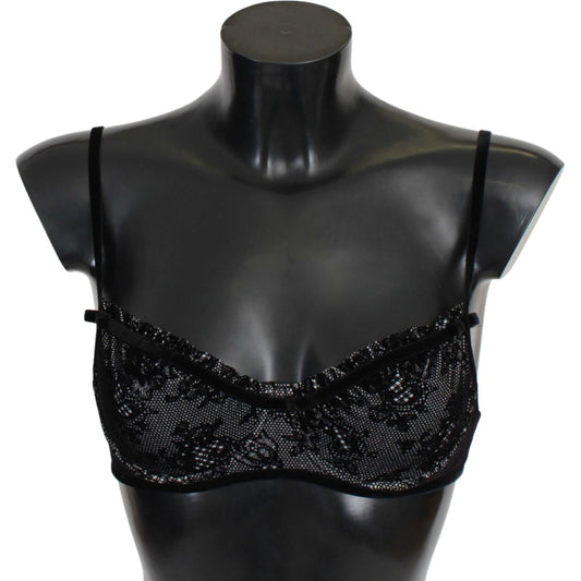 Sleek Black Mesh Balconcino Bra