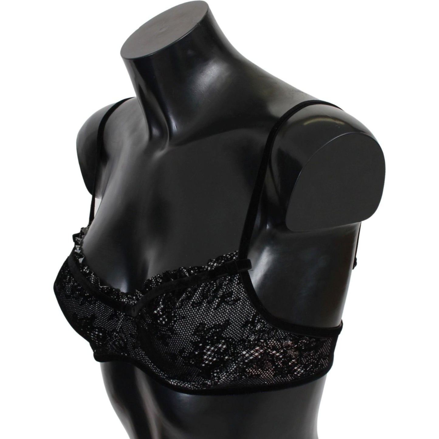 Sleek Black Mesh Balconcino Bra