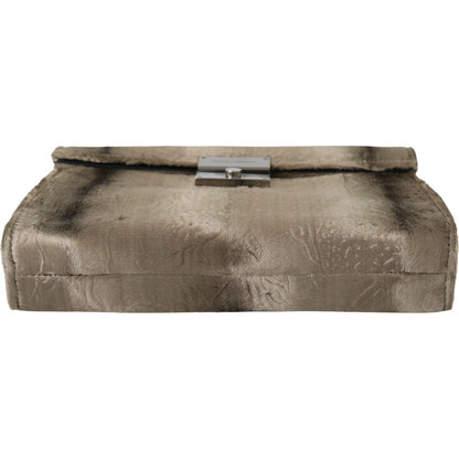 Dolce & Gabbana Beige Velvet Floral Leather Men Document Briefcase Clutch