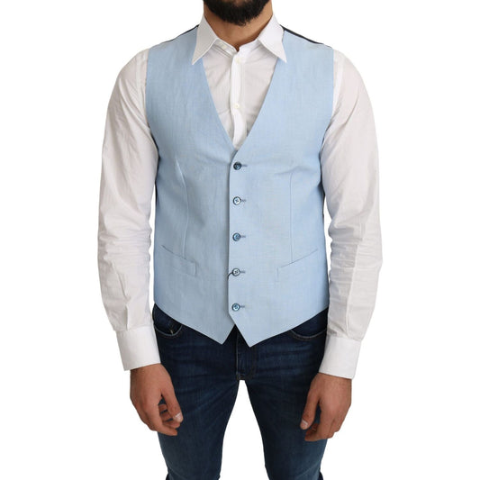 Dolce & Gabbana Elegant Azure Men's Formal Vest Dolce & Gabbana