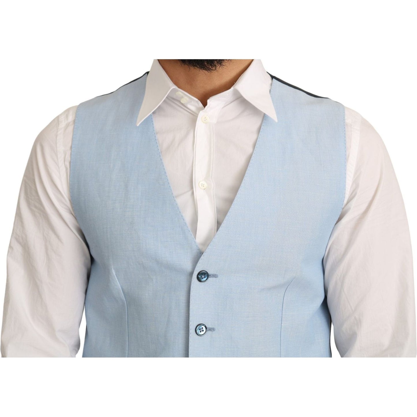 Elegant Azure Men's Formal Vest