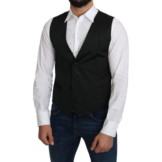 Elegant Silk Formal Gray Vest