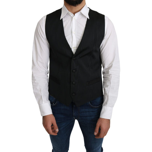 Elegant Silk Formal Gray Vest