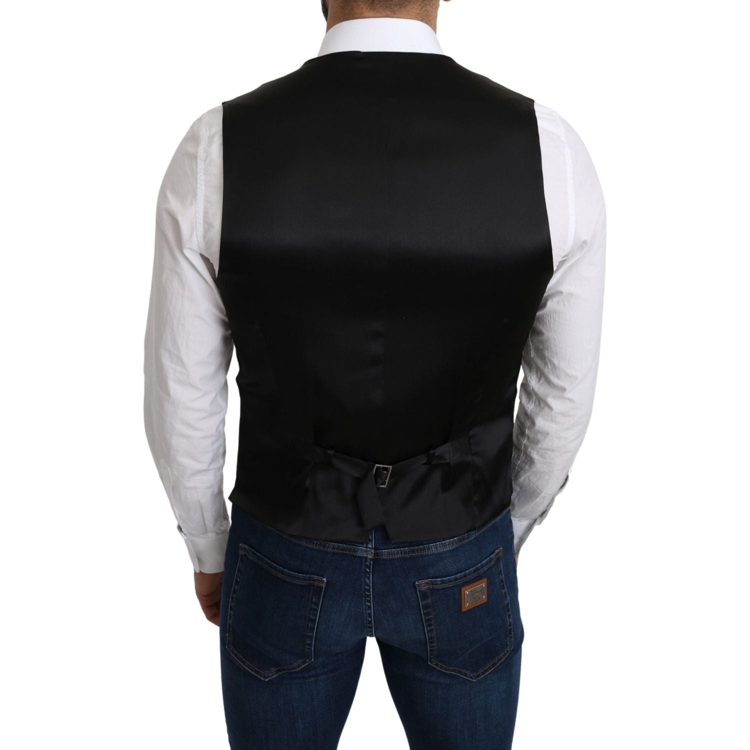 سترة رسمية أنيقة من الحرير باللون الرمادي من دولتشي آند غابانا