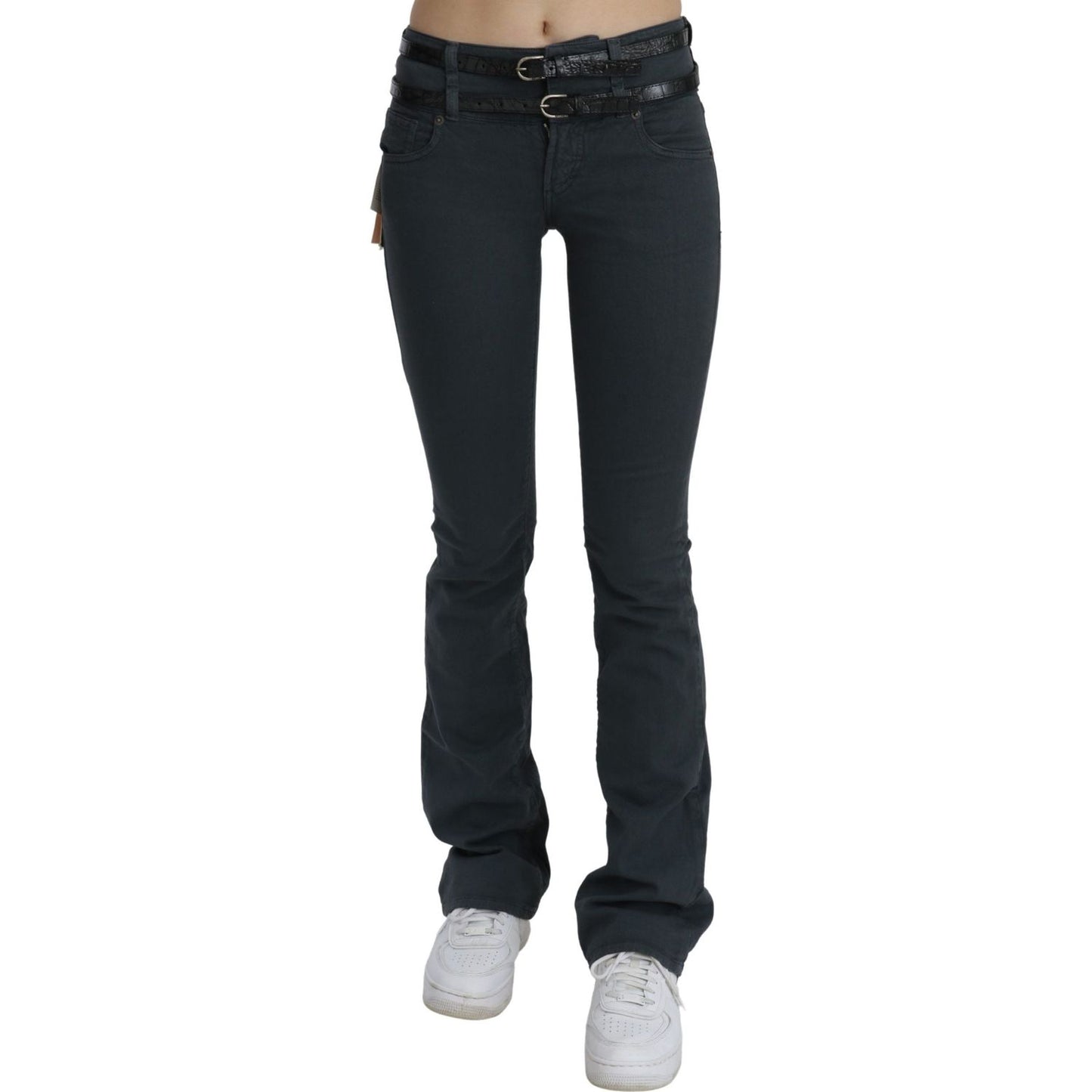 Chic Mid Waist Slim Flared Denim