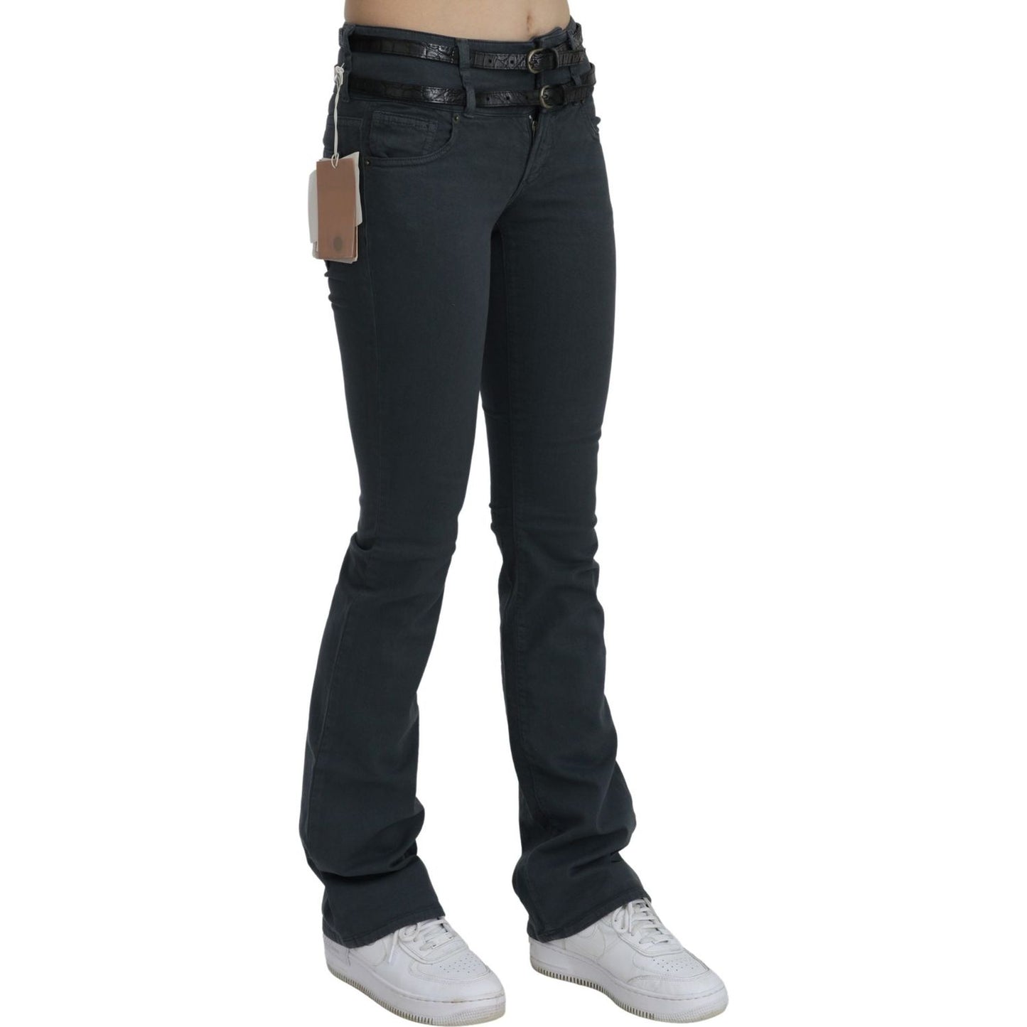 Chic Mid Waist Slim Flared Denim