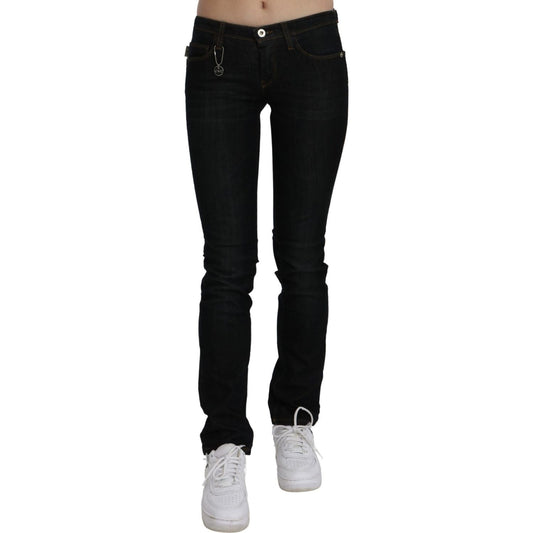 Chic Black Mid Waist Slim Fit Denim Jeans