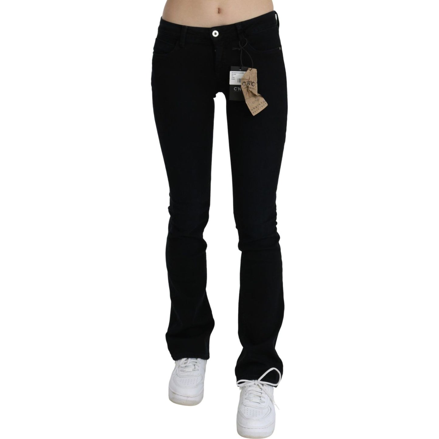 Chic Black Slim Fit Low Waist Denim