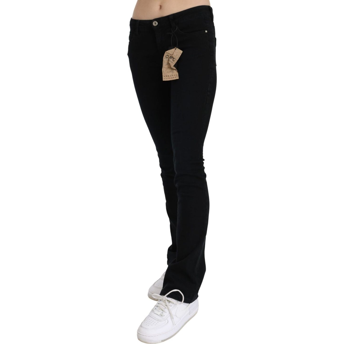 Chic Black Slim Fit Low Waist Denim