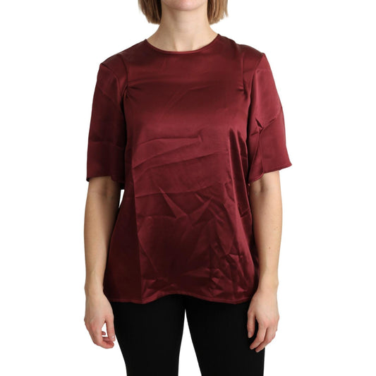 Elegant Silk Bordeaux Blouse