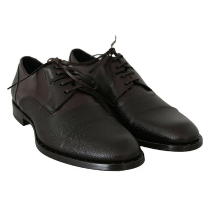 Dolce & Gabbana Brown Leather Laceups Dress Mens Shoes