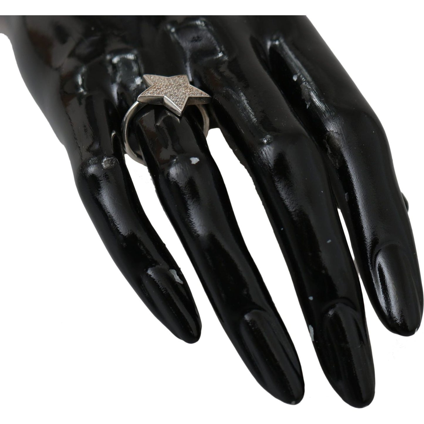 Nialaya Silver Womens Clear CZ Star 925 Ring Ring