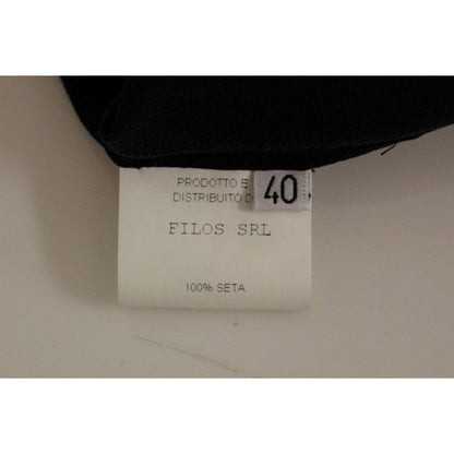 FILOS Black Bronze Silk Sleeveless Above Sheath Dress Dresses