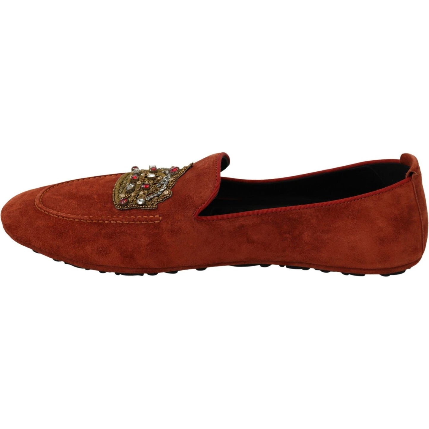 Dolce & Gabbana Elegant Orange Leather Moccasin Slippers Dolce & Gabbana