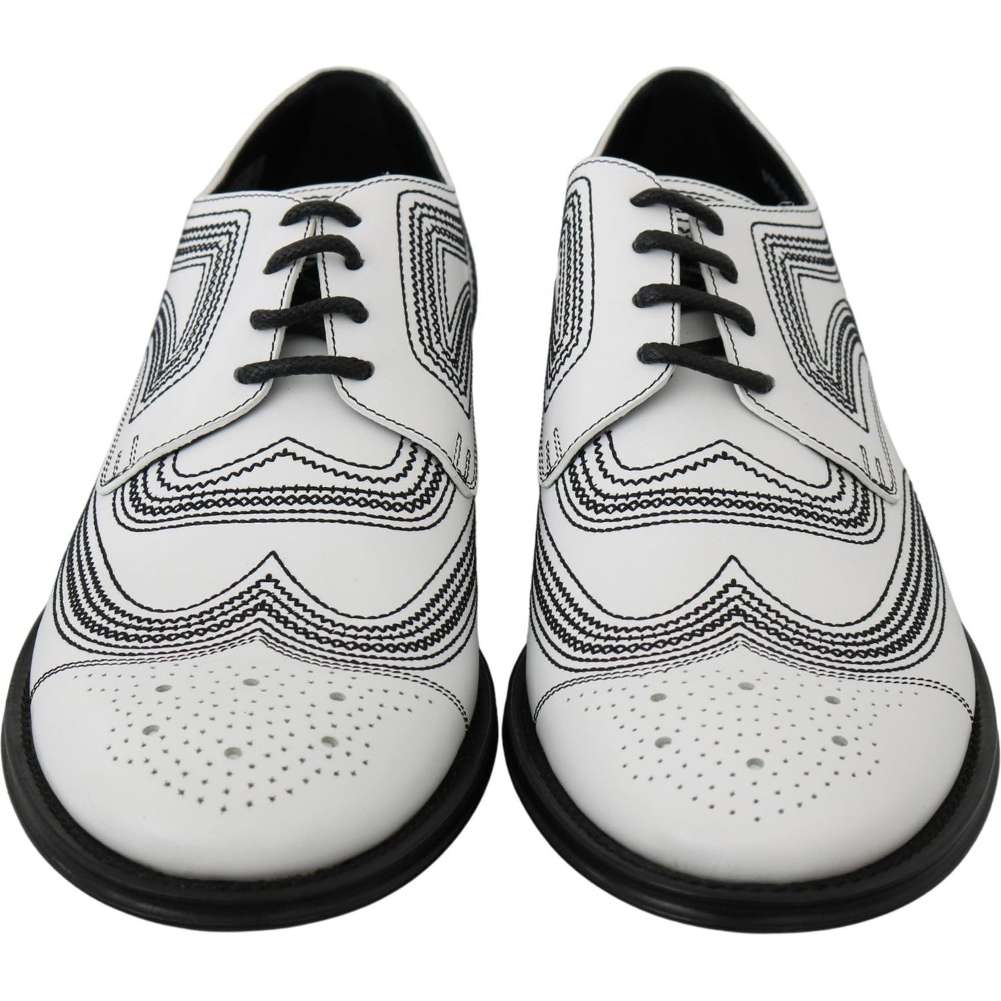 Elegant White Leather Derby Shoes