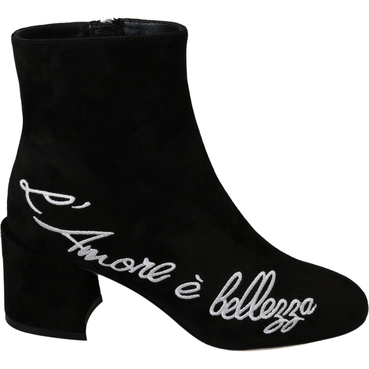 Dolce & Gabbana Black Suede L'Amore E'Bellezza Boots Shoes