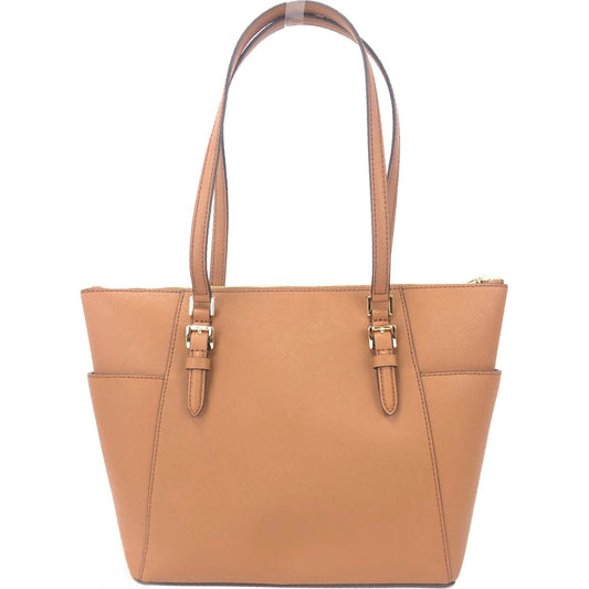 Charlotte Signature Leather Large Top Zip Tote Handbag Bag