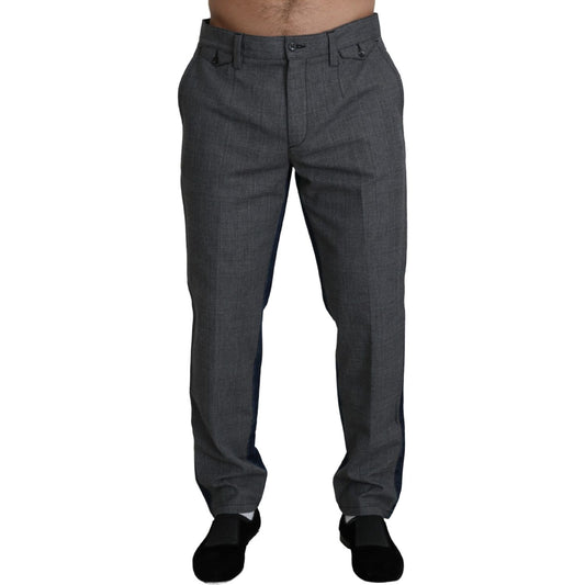 Sleek Two-Tone Cotton Trousers