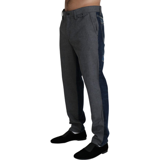 Sleek Two-Tone Cotton Trousers