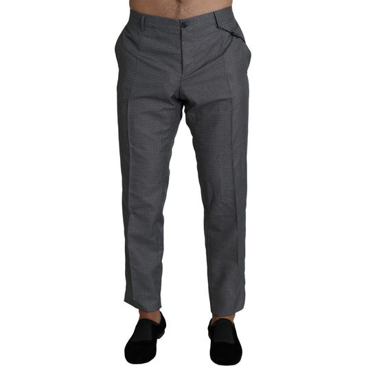 Elegant Gray Slim Fit Dress Trousers