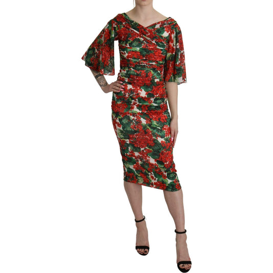 Enchanting Floral Midi Sheath Dress