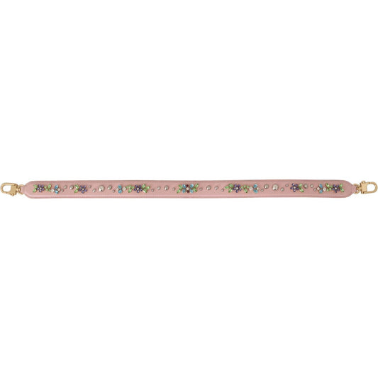 Stunning Pink Crystal Studded Leather Strap