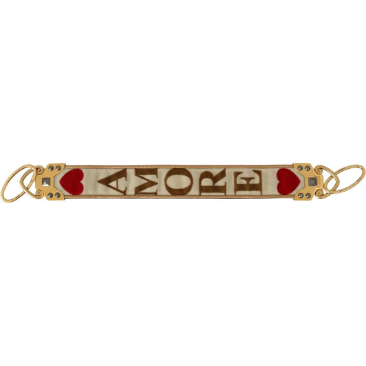 Chic Gold AMORE Print Shoulder Strap