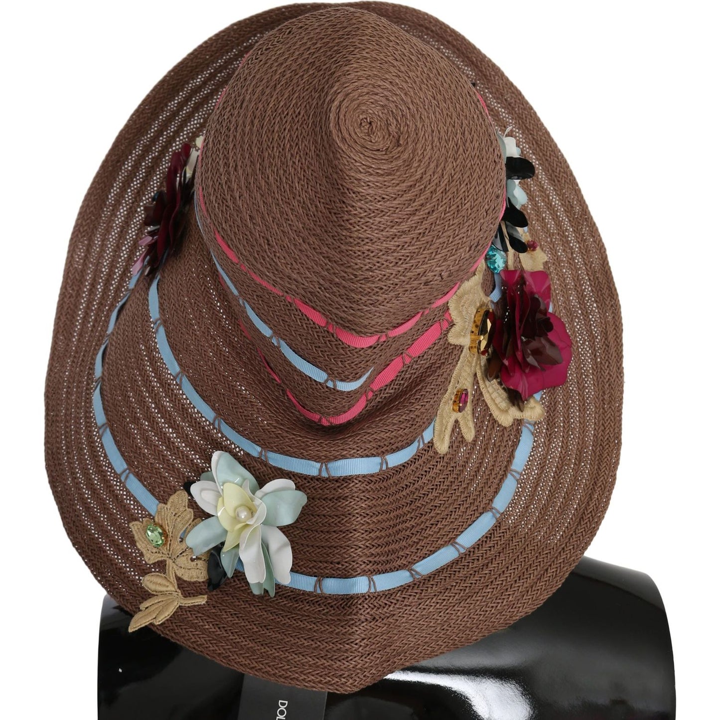 Elegant Floppy Straw Hat with Floral Accents