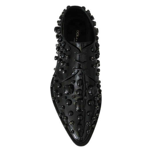 Elegant Black Dress Shoes with Crystals