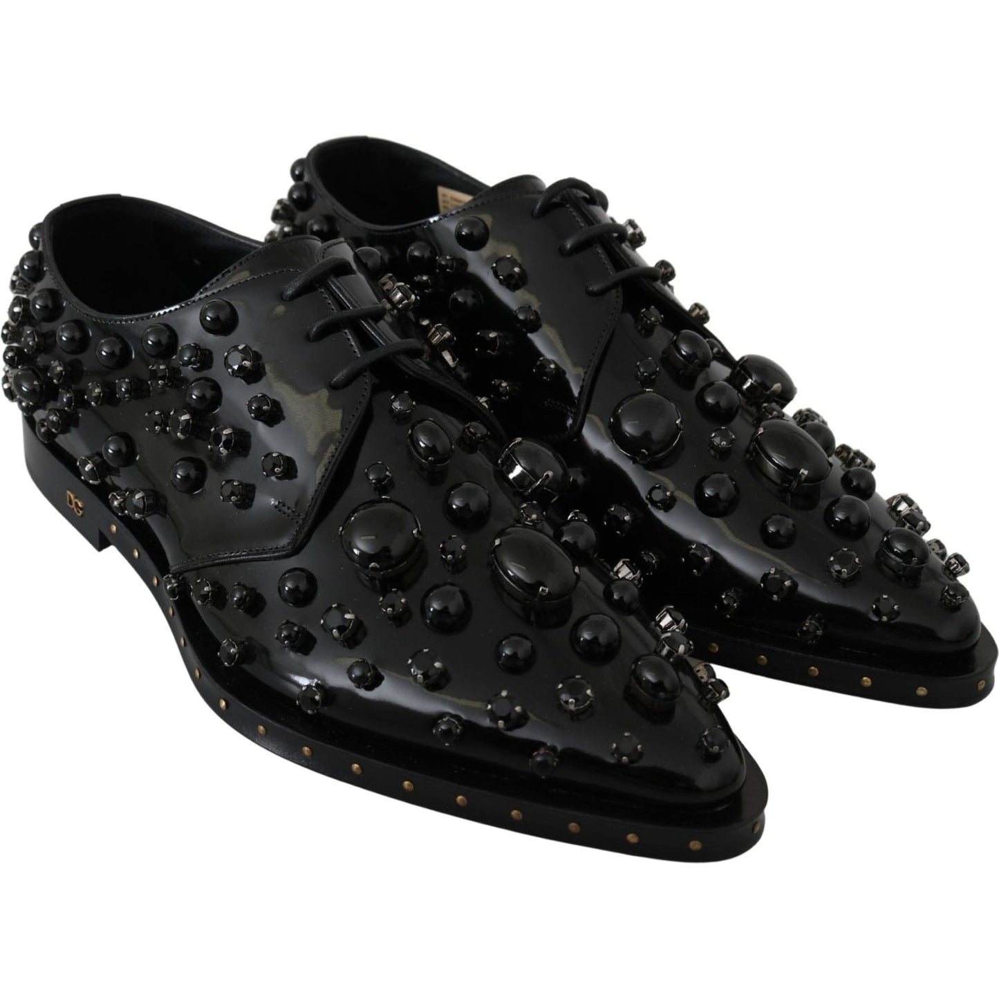 Elegant Black Dress Shoes with Crystals