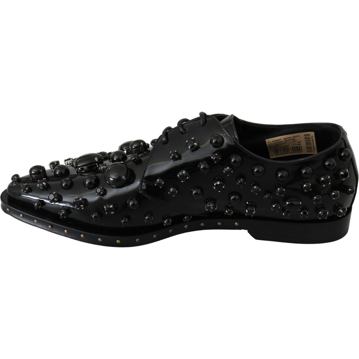 Elegant Black Dress Shoes with Crystals