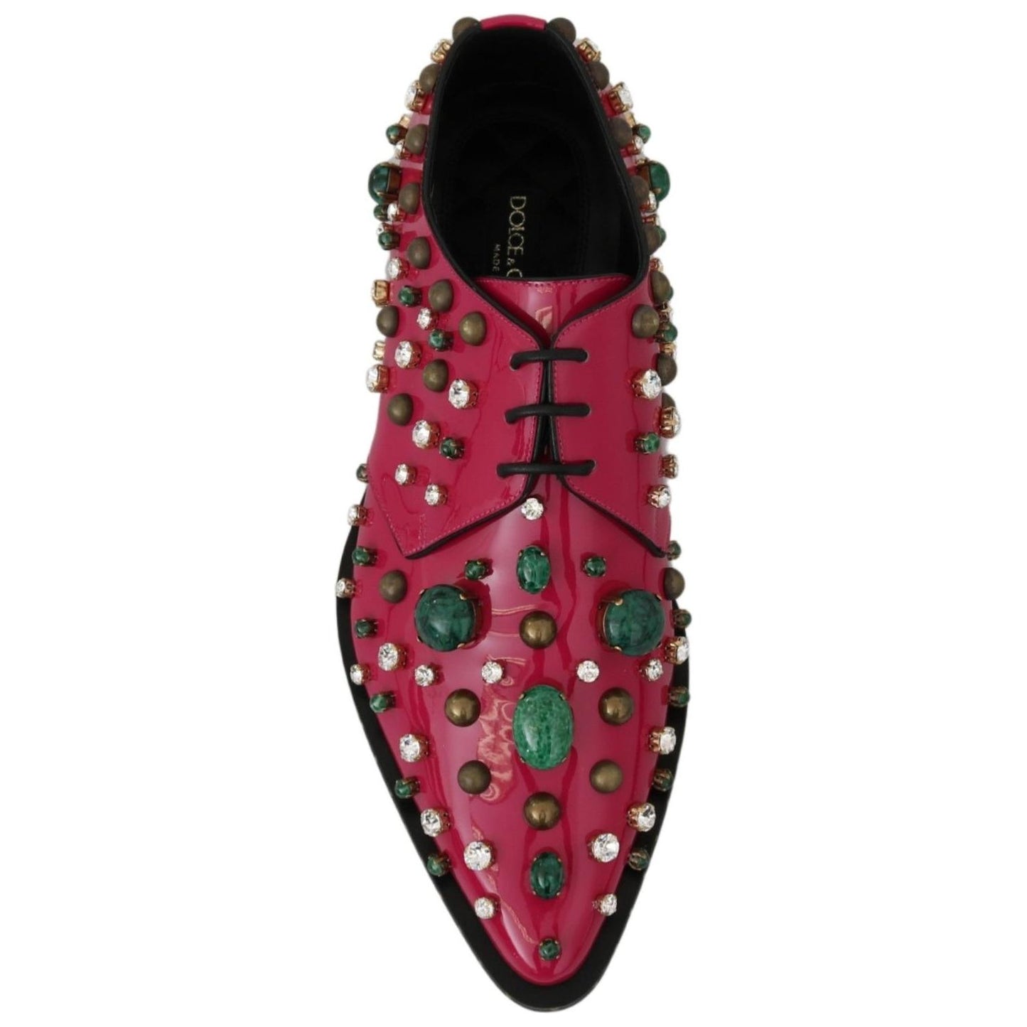 Fuchsia Pink Crystal Patent Flats